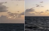 又一起目擊事件！美國男子拍到14個神秘的“UFO”漂浮在海洋中央